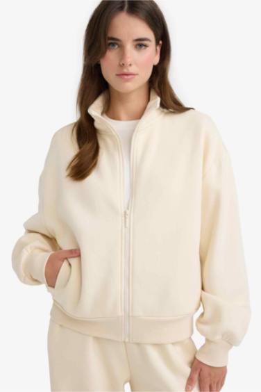 Sweat boxy à col montant