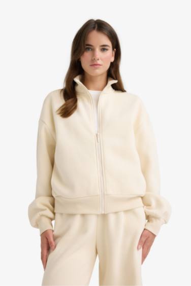 Sweat boxy à col montant