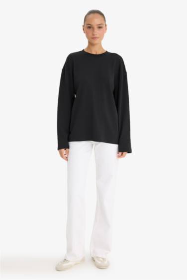 Oversize Fit Crew Neck Long Sleeve T-shirt