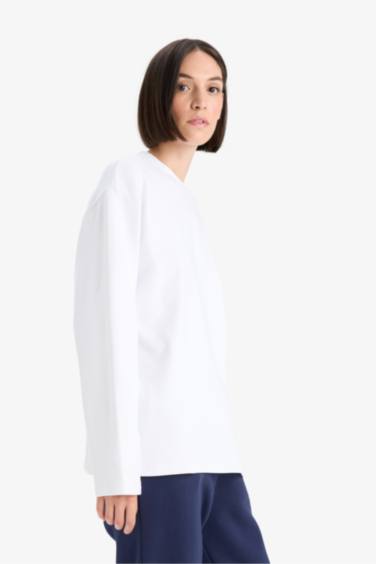 Oversize Fit Crew Neck Long Sleeve T-shirt