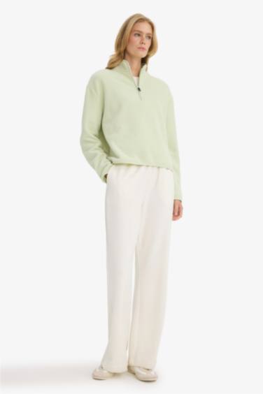 Sweatshirt polaire à col semi-montant Coupe décontractée