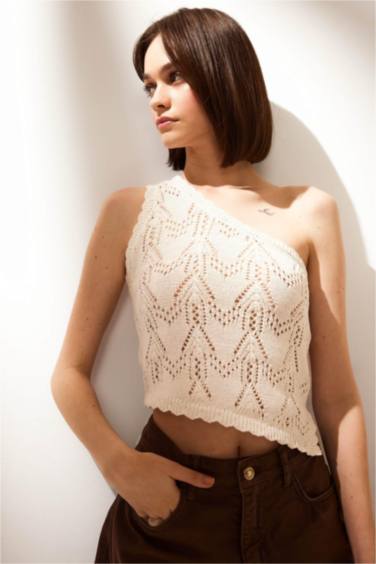 One Shoulder Crochet Blouse