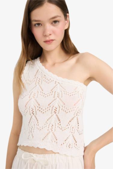 One Shoulder Crochet Blouse