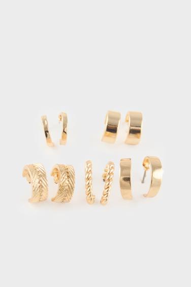 Kadın 5'li Gold Halka Küpe
