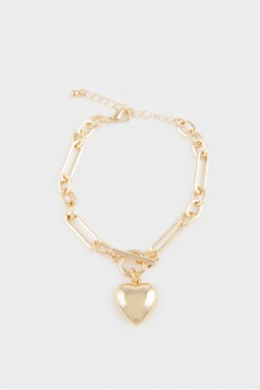 Kadın Kalpli Gold Bileklik