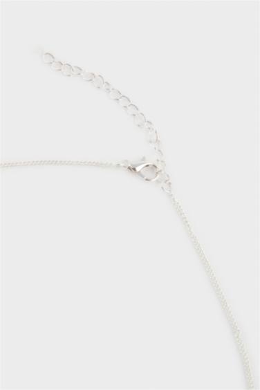 Kadın Çiçekli Silver Kolye Küpe Seti