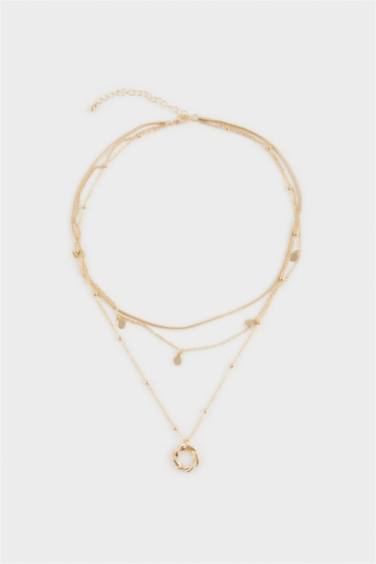 Kadın 3'lü Gold Kolye