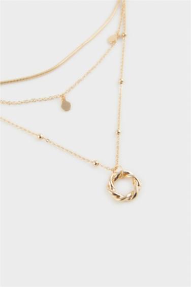 Kadın 3'lü Gold Kolye