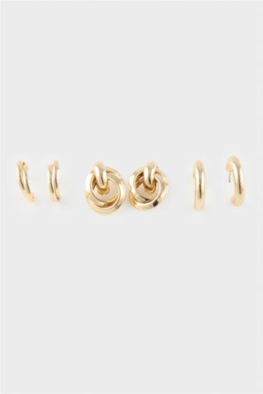 Kadın 3'lü Gold Küpe