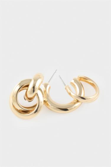 Kadın 3'lü Gold Küpe