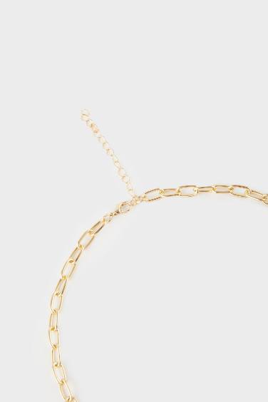 Kadın Kalpli Gold Kolye