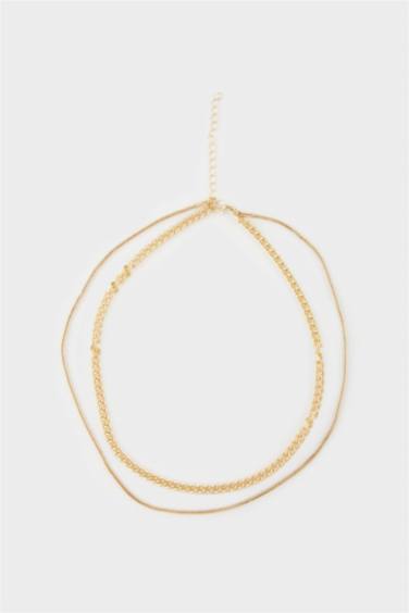 Kadın 2'li Gold Kolye