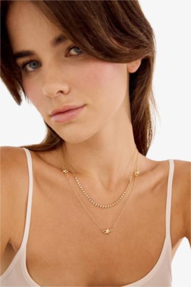 Kadın 2'li Gold Kolye