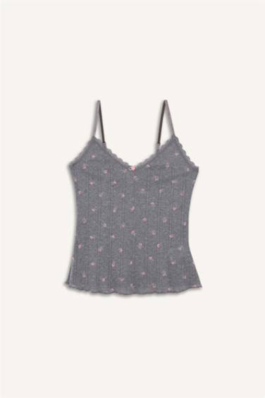 Хлопковая майка с цветочным принтом