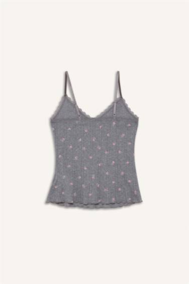 Хлопковая майка с цветочным принтом