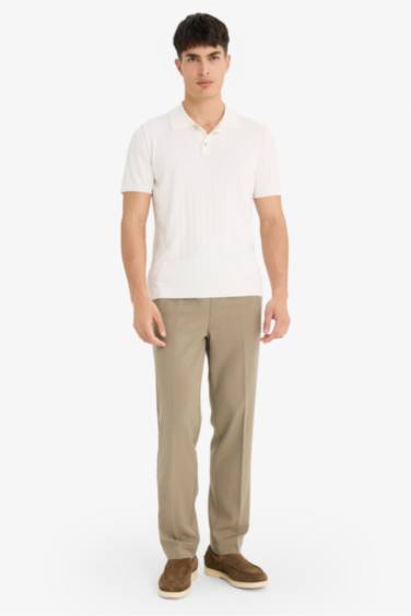 Standard Fit Short Sleeve Knitwear Polo T-Shirt