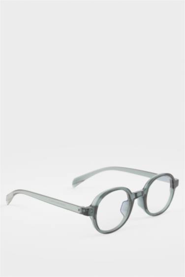 Unisex Mavi Cam Yeşil Çerçeveli Gözlük