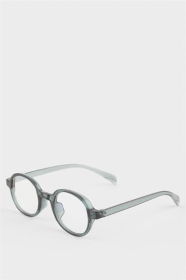 Unisex Mavi Cam Yeşil Çerçeveli Gözlük