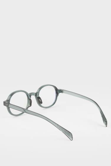 Unisex Mavi Cam Yeşil Çerçeveli Gözlük