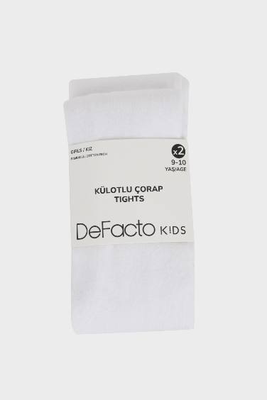 2'li Pamuklu Külotlu Çorap Kız Çocuk