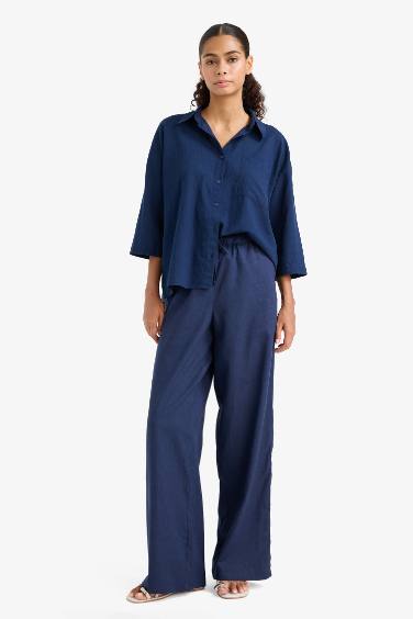 Oversize Fit Shirt Collar Cotton Short Sleeve Shirt