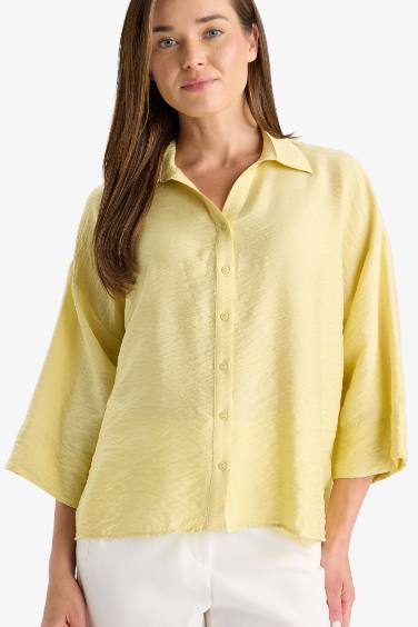 Regular Fit Shirt Collar Long Sleeve Shirt