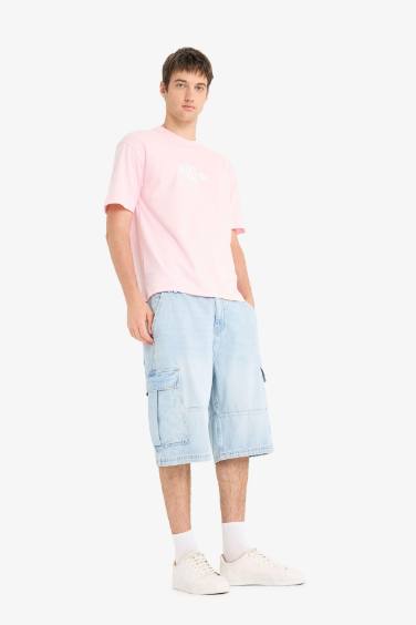 Cotton Boxy Fit Crew Neck Printed T-Shirt