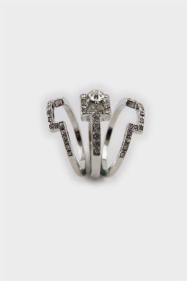 خاتم فضي من 3 قطع نسائي