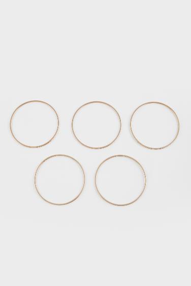 طقم 5 أساور ذهبية نسائي