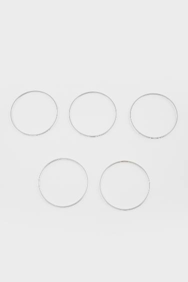 Женский комплект из 5-ти серебряных браслетов