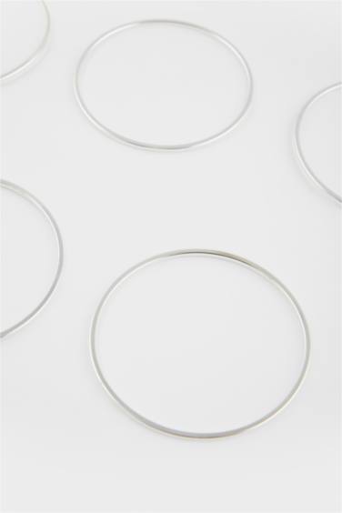 Женский комплект из 5-ти серебряных браслетов