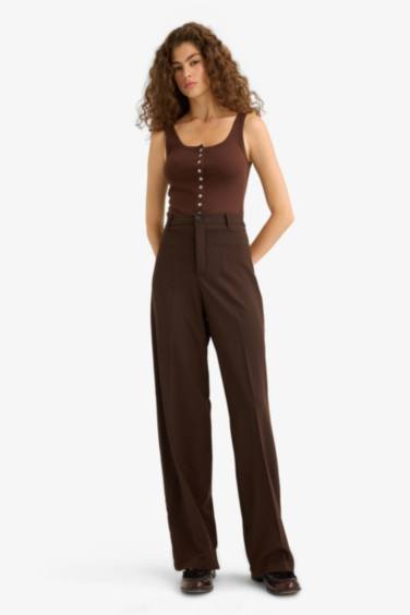 Straight Fit Fleto Cepli Normal Bel Standart Boy Pantolon