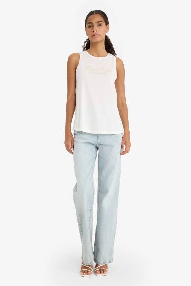 Relax Fit Baskılı Bisiklet Yaka Atlet