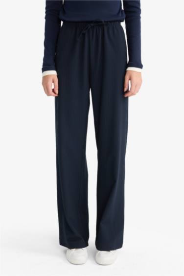 بنطرون وايد ليج برجل واسع وخصر عادي