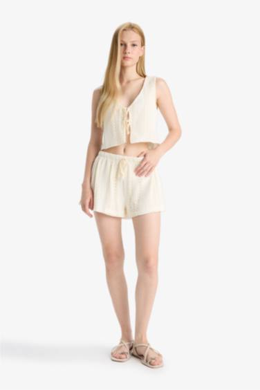 Coool V-образный трикотажный топ свободного кроя с завязками спереди без рукавов