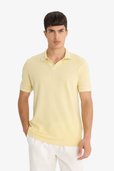 تيشيرت بولو نص ردن منسوج قصة عادية