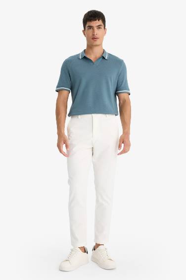 تيشيرت بولو منسوج قصة عادية