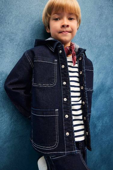 Baby Boy Hooded Denim Jacket
