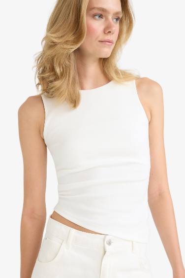 Slim Fit Ribana Crew Neck Tank Top