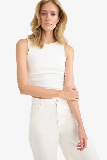 Slim Fit Ribana Crew Neck Tank Top