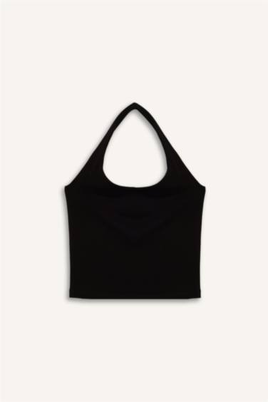 Slim Fit Halter Collar Tank Top