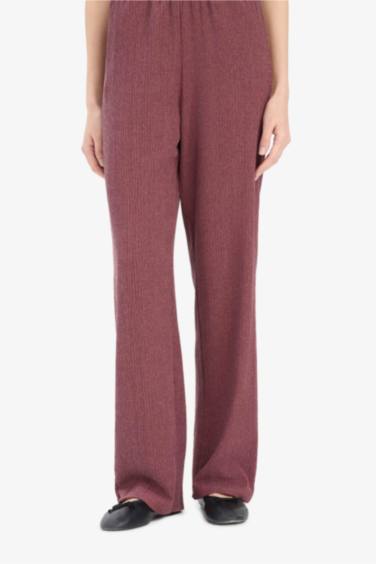 Flexible Waist Crinkle Wide Leg Trousers