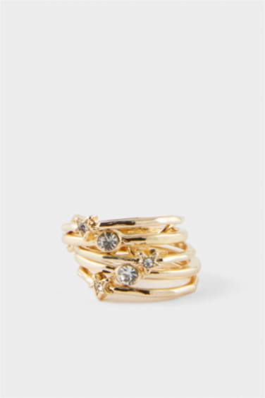 Kadın 5'li Birleştirilebilir Gold Yüzük