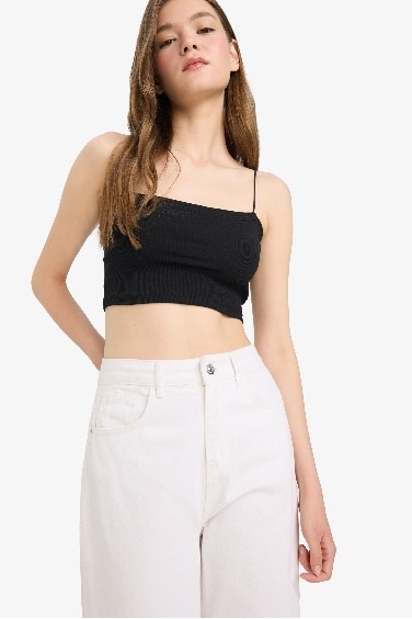 Coool Fitted Crop Fitilli Kaşkorse Askılı 2'li Atlet