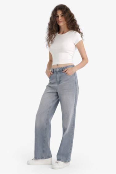 Wide Leg High Waist Long Jeans