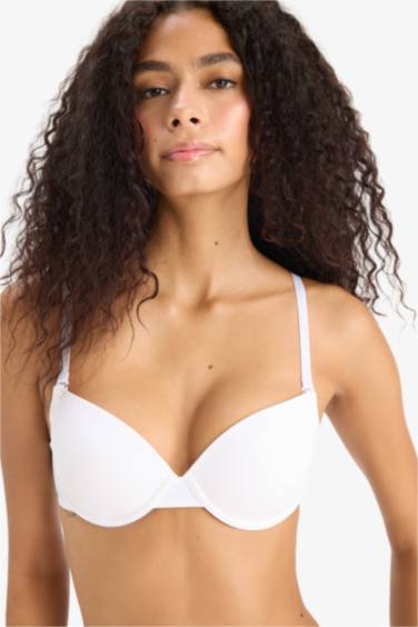 Micro Kaplı Full Push Up Balenli Tişört Bra