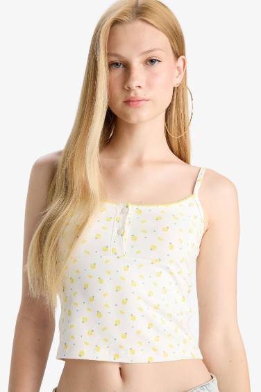 Fitted Fruit Pattern Tank Top