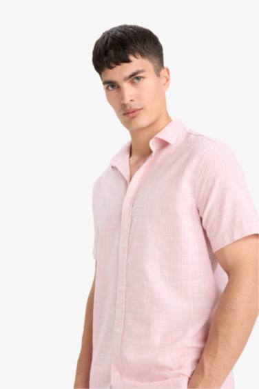 Cotton Short Sleeve Striped Shirt