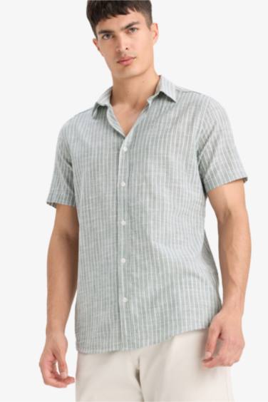 Striped Short Sleeve Cotton Shirt