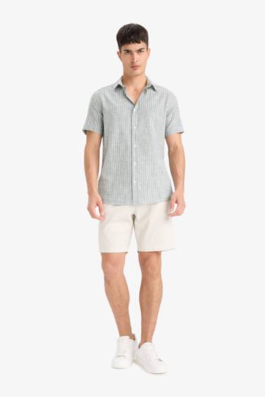 Striped Short Sleeve Cotton Shirt